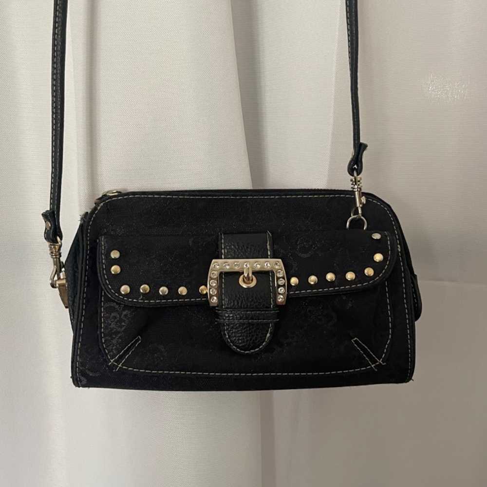 Kathy Van Zealand Jacquard Black Crossbody Bag